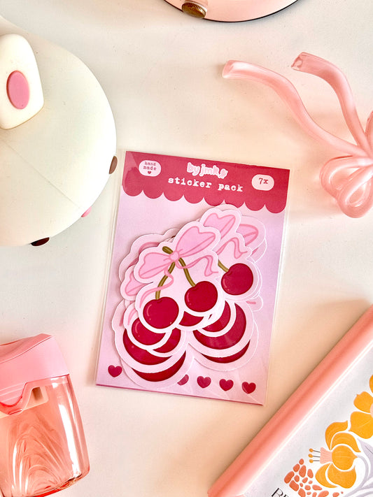 STICKER PACK - Sweet Cherry Bow - 7pcs
