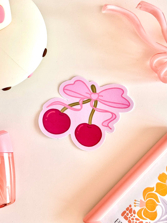 DIE-CUT STICKER - Sweet Cherry Bow - glossy - 1pc