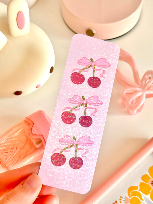 BOOKMARK - Sweet Cherry Bow - holographic